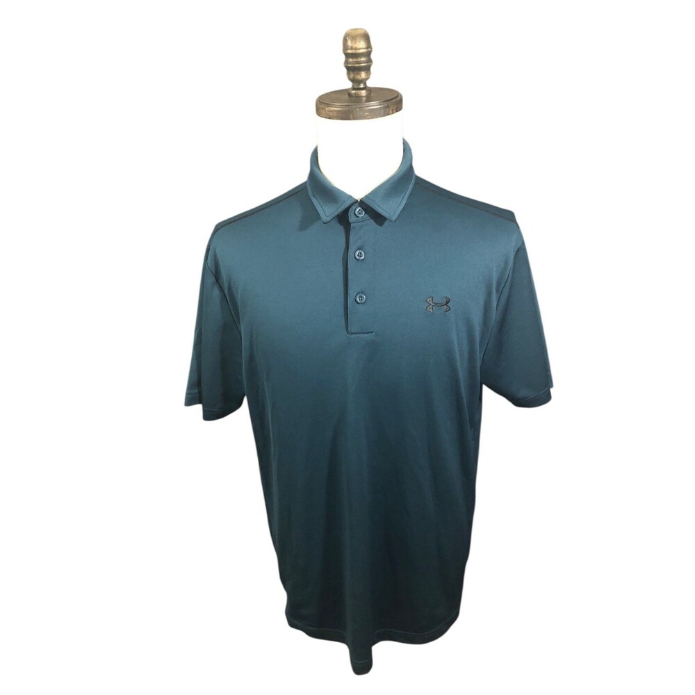 Under Armour HeatGear Polo Shirt Men’s L Green Stretch Loose Golf